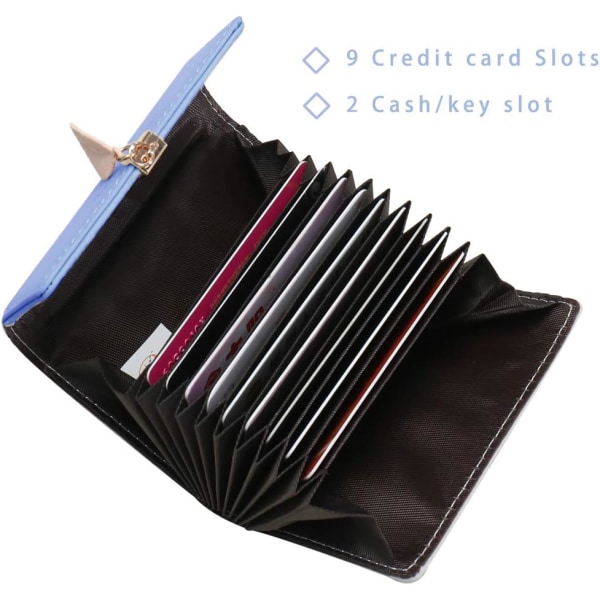 Porte Carte de Crédit Femmes Cuir Véritable RFID Porte-Cartes de Visite Portefeuille Porte Monnaie Fermeture éclair Dark blue