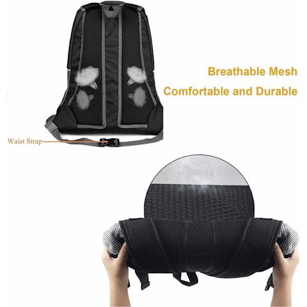 Dog Cat Carrier Backpack for Small/Medium Pets, Adjustable Head Out Front Breathable Bag, Waterproof Bottom Backpack (Black)