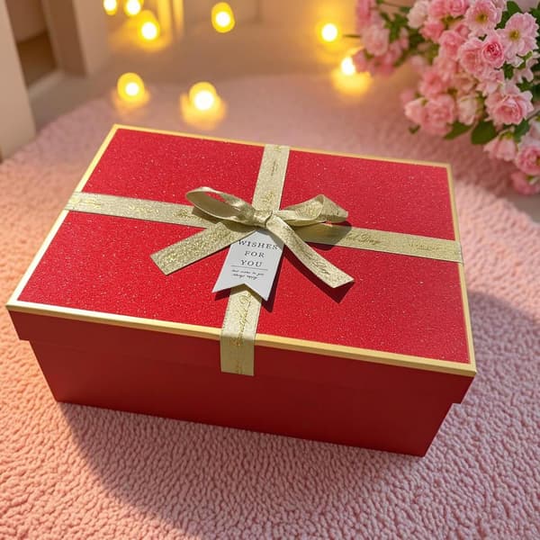 Presentaskar för presenter, 3 st Premium Presentförpackning med lock och band för helgdagar Bröllop Födelsedagar Jubileumspresent
