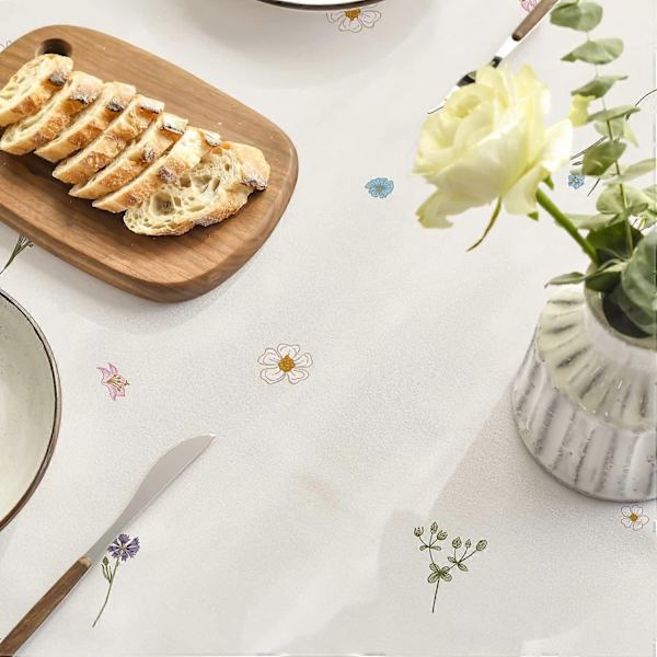 Rektangulær dug til forår og sommer, dug med vilde blomster