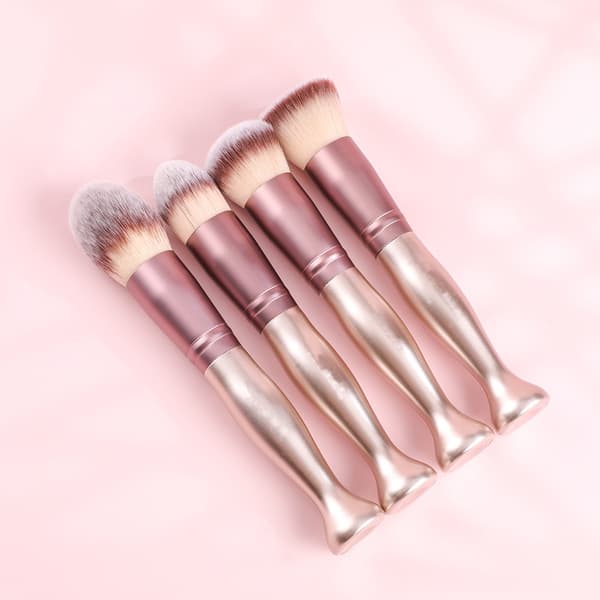 Makeupbørste Stativ Premium Syntetisk Foundation Puder Concealers Øjenskygger (14rose)