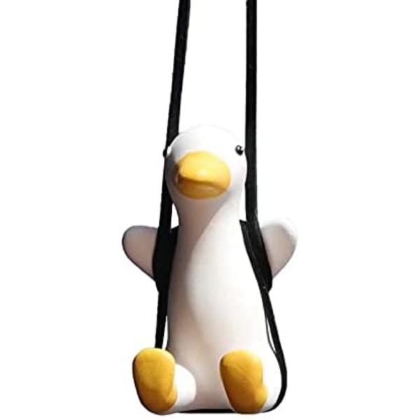 Swinging Duck Bil Hengende Ornament Søt Anime Tilbehør Hengende til Bil Interiør Bil Bakspeil Anheng Auto Dekorasjon Tilbehør Along Neck Duck