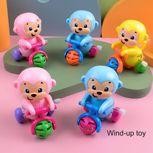 Monkey Clockwork Toy Nostalgisk Stil Söt Intressant Ridande Monkey Batterifri Interaktiv Klassiska Leksaker Pojkar Flickor Kindergarten Cartoon Animal Wind-