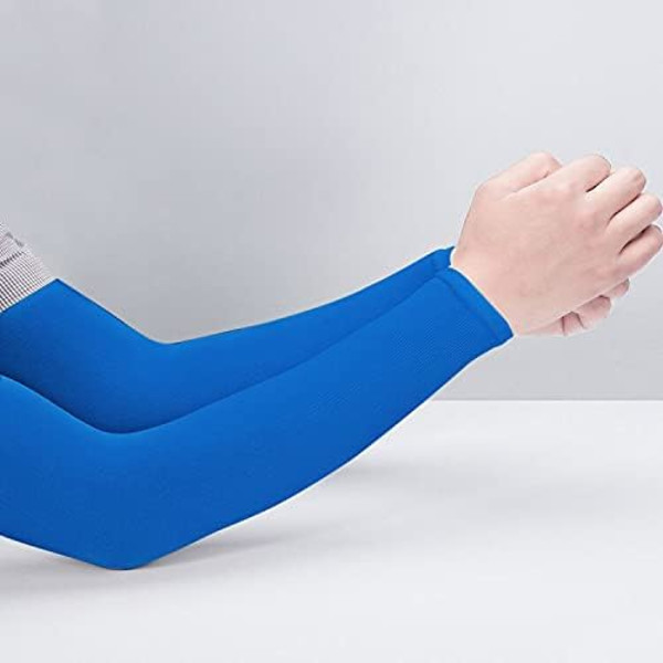 Käsivarsisuojat miehille, naisille ja nuorille, aurinkosuojalla viilentävät UPF 50 -kompressiovarsisuojat, tatuoinnin peitesuojat käsivarsien peittämiseen Blue