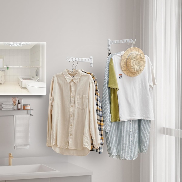 Väggmonterad klädtork i grått Grey One Pack