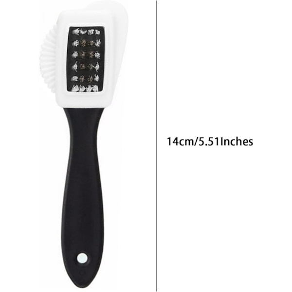 Mokkanahkakenkäharja - LeFeirr 4-puolinen kenkäharja Nubuck-harja mokkanahkakenkiin, saappaisiin ja kenkien puhdistukseen Black & White