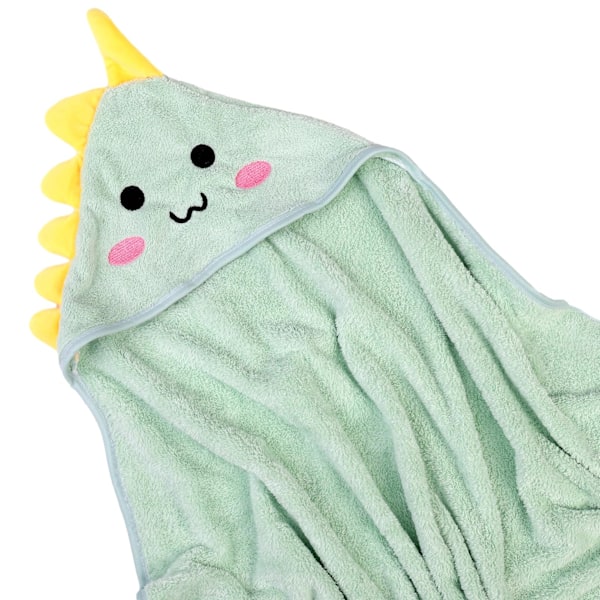 Mjuk babyhandduk med huva, söt djurdesign för pojke och flicka, nyfödd födelsedag (Grön) Green dinosaur