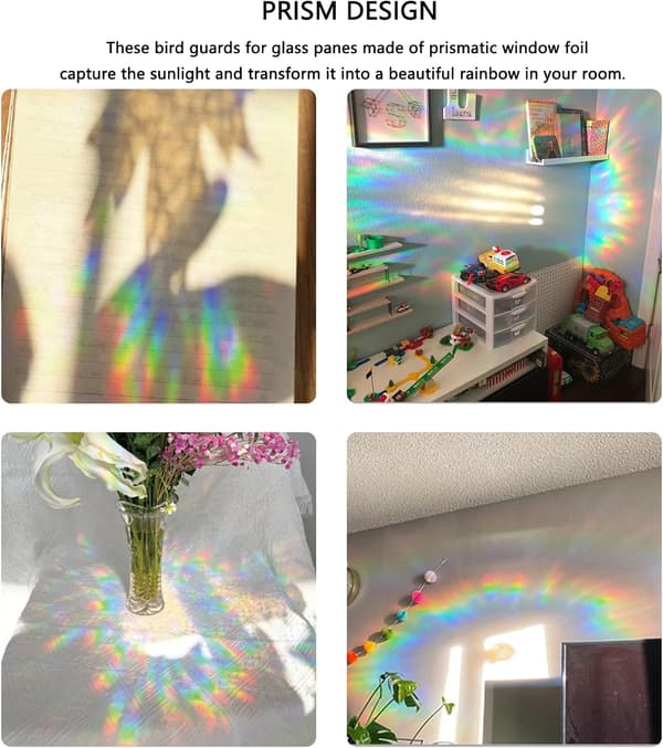 Solar Sticker 2set/21 pcs, window decals bird protection prism window decals butterfly and flower patterns, anti-collision window