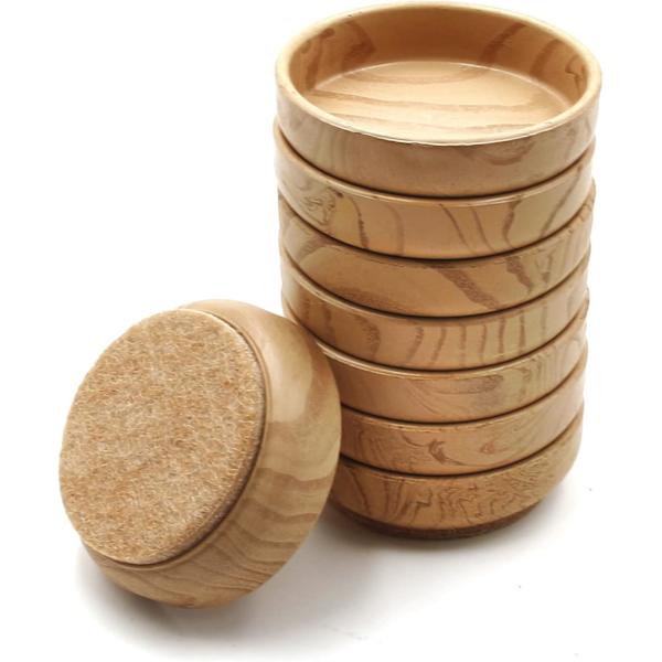 loor Cups 60mm/ 2.4 tum Runda Möbelfilt Hjul Halkskydd Golvskydd för Stolsben Möbler Beige 8Pack60mm