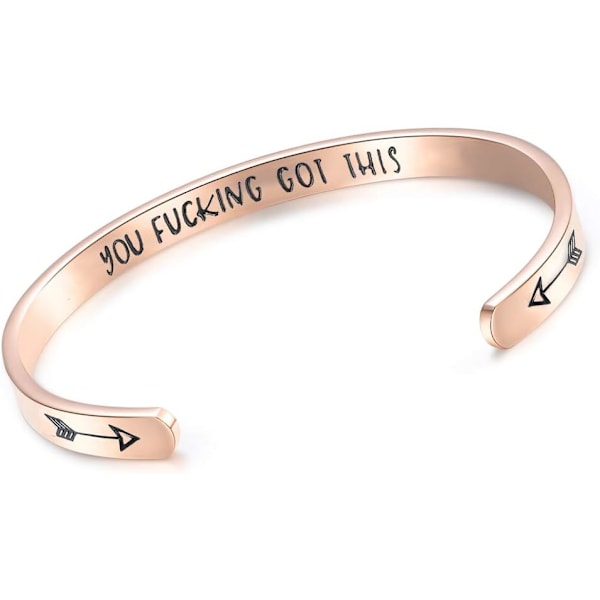 Vänskapsarmband för kvinnor - Inspirerande vänskapspresenter till bästa vän, motiverande manschettarmband för systrar, mamma, lärare, presenter 1You got thisrose gold