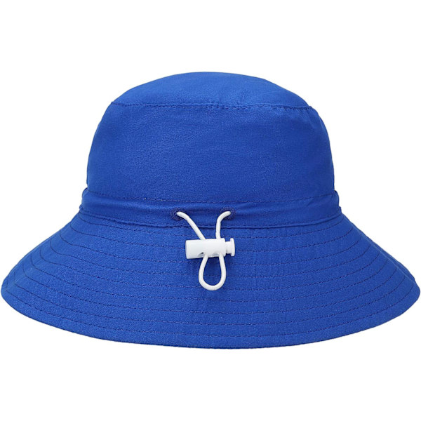 Baby Solhatt Leende Ansikte Småbarn UPF 50+ Solskyddande Hinkhatt Fin Strandhatt för Baby Flicka Pojke Justerbar Mössa Royal Blue 06 Months