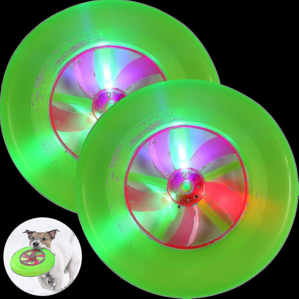 2 delar ficklampa Led Dog Disc Valp Disc Leksaker Hund Flying Disc med långvarigt LED-ljus Flerfärgad Flying Dog Disc Toys Valp Interactive Toy