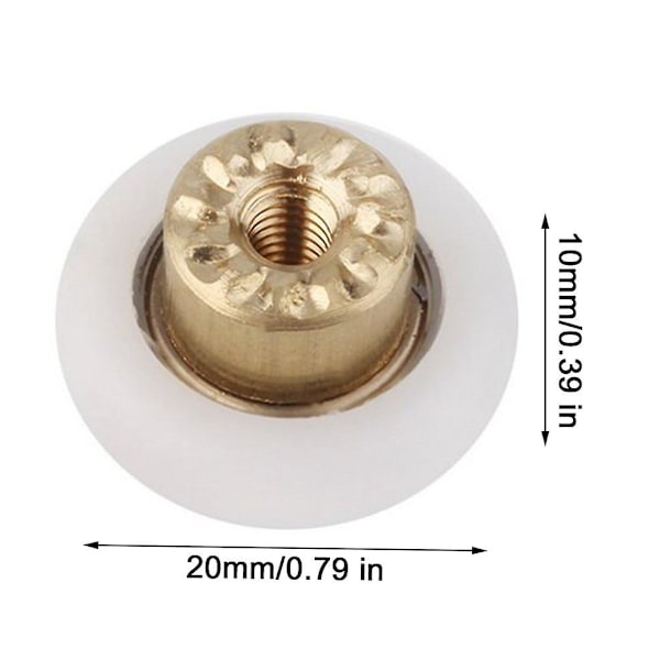 1 kpl suihkuoven rullat / liukukiskot / pyörät 19 mm pyörän halkaisija Vaihto-osa