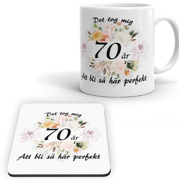 70-årsdag Krus + Brikke pakke