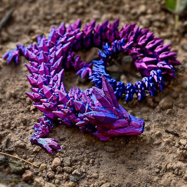 3D-printad drake med överraskningsägg, dekorativt påskäggsfyllmedel, påskgåva till pojkar barn heminredning, exekutiv drake fidget bordsleksak (Lila) Purple