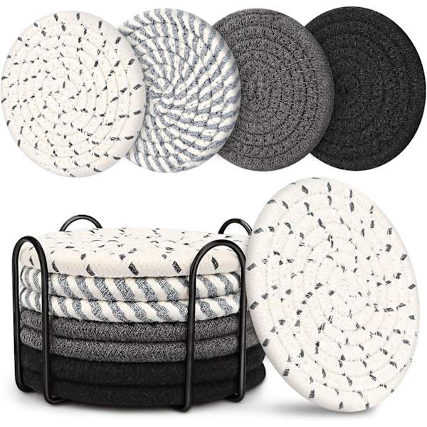 Drink Coasters, Coffee Table Coasters, 8-Pack, Absorbent Coasters, Bohemian Coasters