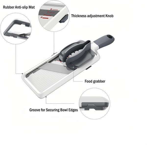 Comfortable Handheld Mandoline Slicer, Adjustable Vegetable Slicer, Mandoline, Onion Potato Salad Food Processor, 3-Slice Thicknesses
