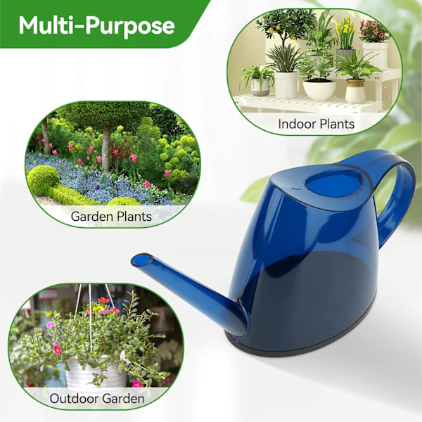 1,2L Vattenkanna, Inomhus Vattenkanna för Krukväxter, Växt Vattenkanna med Lång Pip Liten Inomhus Vattenkanna Transparent för Trädgård Blommor, 6,8× Blue
