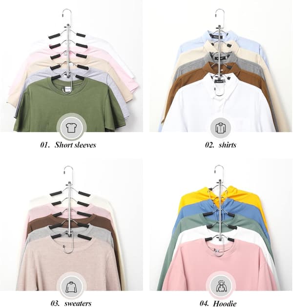 2-pack Space Saving Hangers - Upgraded Non-Slip Multi-Layer Hangers for Closet