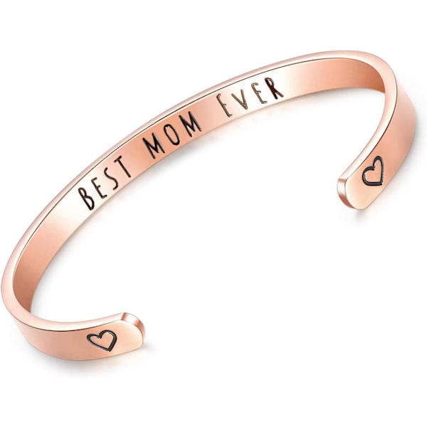 Vänskapsarmband för kvinnor - Inspirerande vänskapspresenter till bästa vän, motiverande manschettarmband för systrar, mamma, lärare, presenter 3Best mom ever