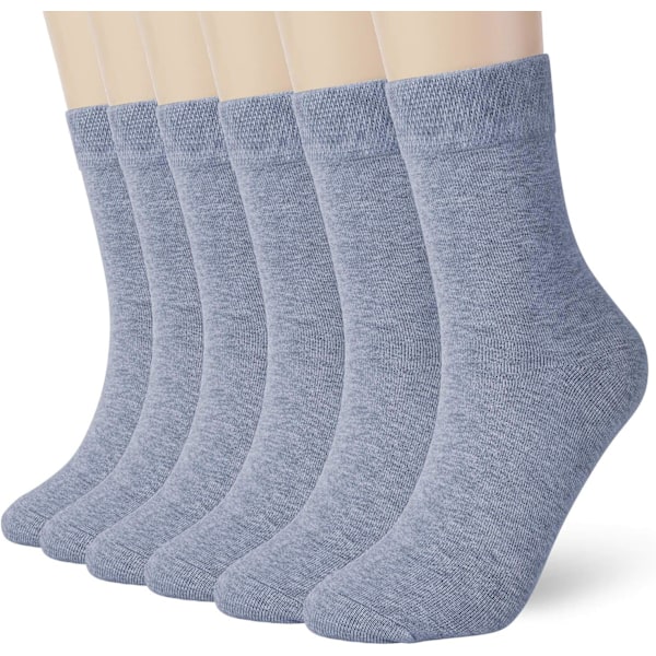 6 Pack Men Women High Ankle Cotton Socks Black White Color