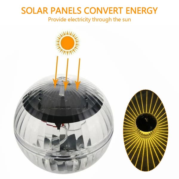 Solar Floating Pool Light IP44 Waterproof Solar Powered Pond Bulb Globe Lights LED Bulb Decoration (Warm Lighting)