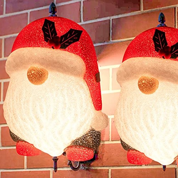 2 Pack joulupukkikuistin cover koristeet ulkokäyttöön, punaiset valopylväs-/valopylväiden suojukset lomakodin ovien sisustukseen