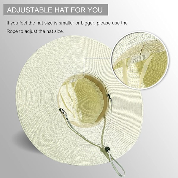 Dame Bredskygget Solhat Floppy Foldbar Rulle op Cap Strand Solhat UPF 50+ Style Civory White