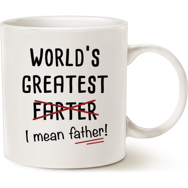 Denne morsomme pappa-kaffekoppen farsdagsgaver, verdens beste jeg mener far beste jule- og hjemmegaver til pappa far pappa porselenskopp Greatest Father