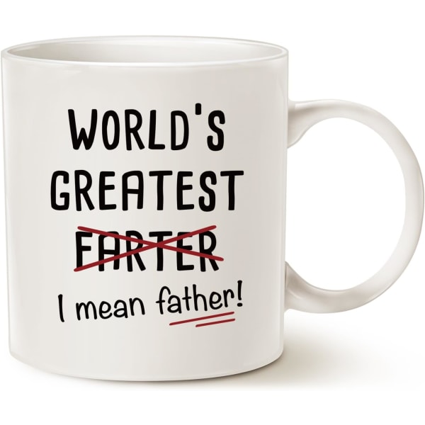 Sjov far kaffekrus til fars dag, verdens bedste far, julegave og hjemmegift til far, far, far, porcelænskop Greatest Father