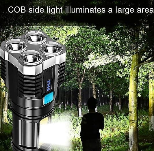 USB Ladattava LED-taskulamppu - 4 tilaa