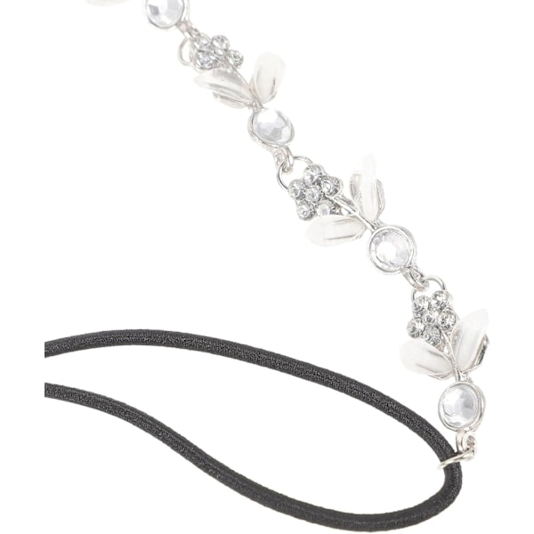 Bling Bling Lyxig Kvinnor Flickor Strass Elastiskt Hårband Hårband Hårkläder Hårbåge Silver 1 count (Pack of 1)