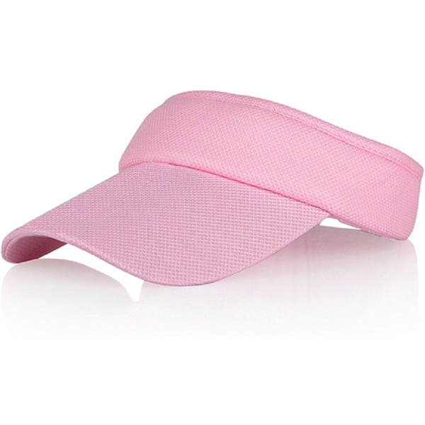 Fargerike solskjermer for kvinner og damer, lang topp tykkere svettebånd justerbar hatt for golf sykling fiske tennis løping jogging og andre spor Pink