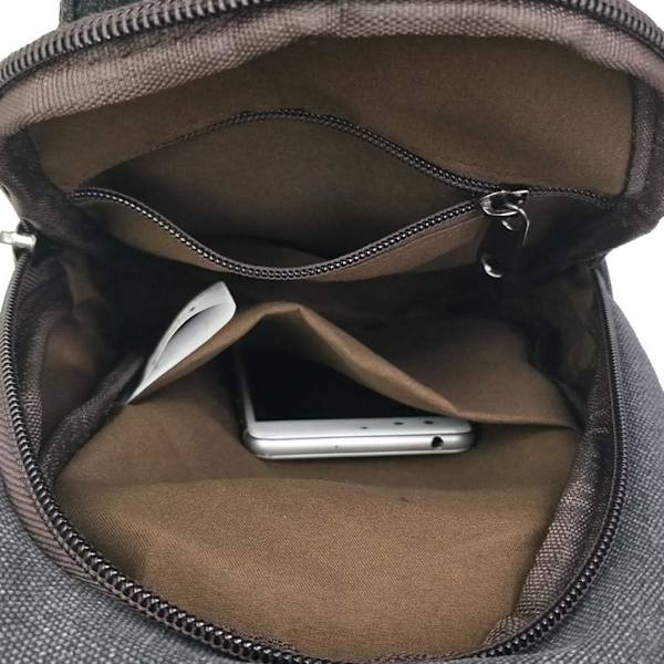 Canvas Sling Crossbody Taske Dagrygsæk til Mænd Kvinder Udendørs Rejser Casual Skulder Bryst Rygsæk Tasker Dag Pakke Jagt Vandring Camping Sort Grå #37black Gray(canvas)