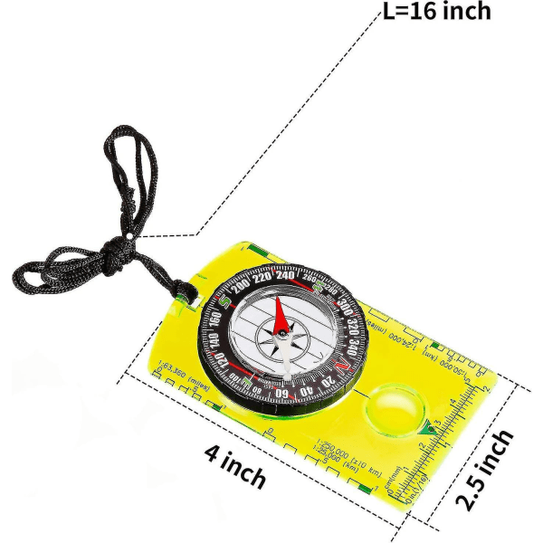 6 stycken vandringskompass för ryggsäcksvandring, navigering, orientering, vandring, kartläsning, kompass för pojkscout, barn, utomhuscamping