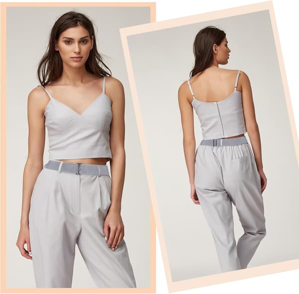 Usynlige belter for kvinner, elastisk belte for kvinner med justerbar elastisk belte med flat spenne, ingen visning av midjebelter for jeans, bukser, kjoler Grey