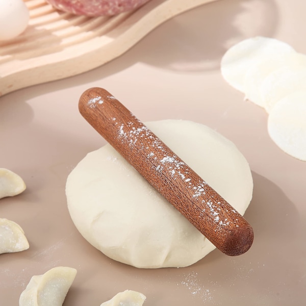 Leivontakoukku 20cm - Puinen ranskalainen leivontakoukku pizzan, piirakan, keksin ja nyyttitaikinan leivontaan