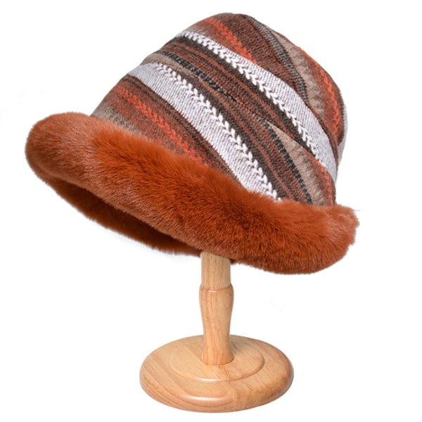 Fluffy Bucket Hat Tyk Blød Fashion Fisher Hat Fashion Bucket Hat Varm vinter Fisherman Beanie Udendørs Vinter Hat til piger Kvinder(B)
