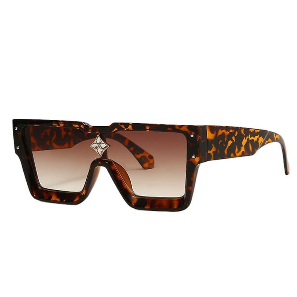 Wekity Quare overdimensjonerte solbriller for kvinner Menn Flat Top Fashion Shades