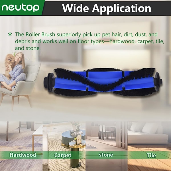 Reservedeler Kompatibel med eufy Robovac 11S Max,15C Max,30C Max, G30, G30 Edge,G30 Hybrid, Robotstøvsuger Tilbehør, 1 Rullende Børste 3 HE