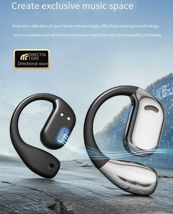 Wireless Bluetooth Headset, No Ear Clip Required, Long Battery Life, High Sound Quality, Bone Conduction