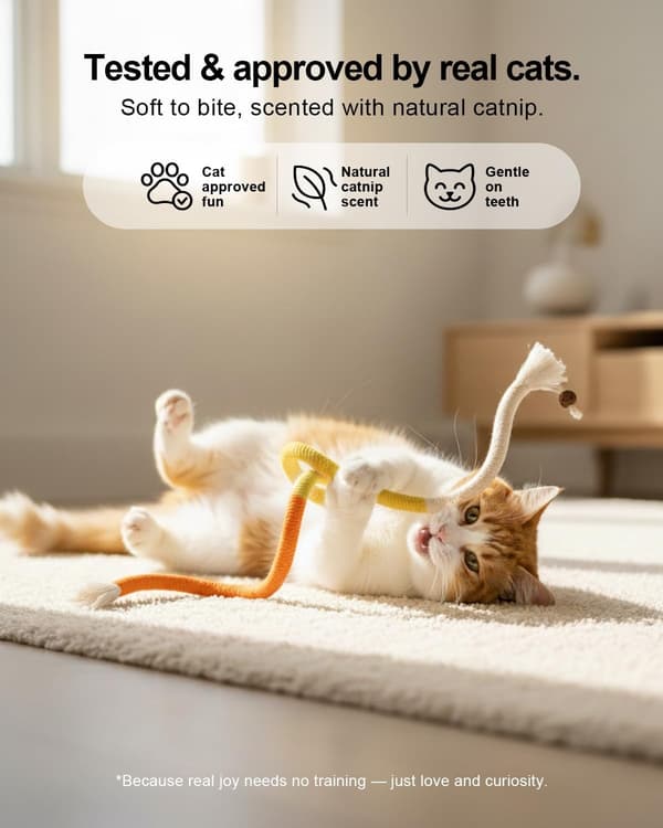 Natural Catnip Chew Ropes – 3-Pack (27 inches each) Interactive Toy for Indoor Cats and Kittens