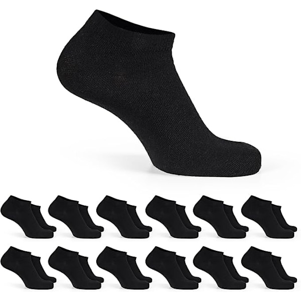 12 par bomullsstrumpor, unisex
