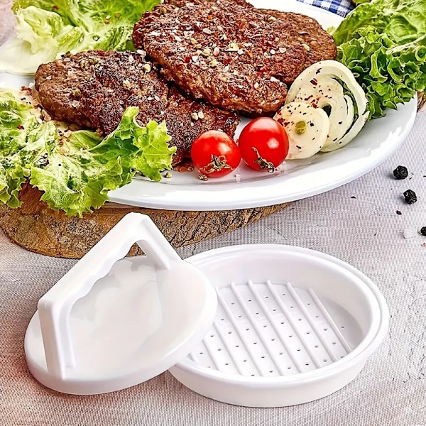 Hamburgarepress för Perfekta Hamburgare - Hamburgareform Patty Maker vit