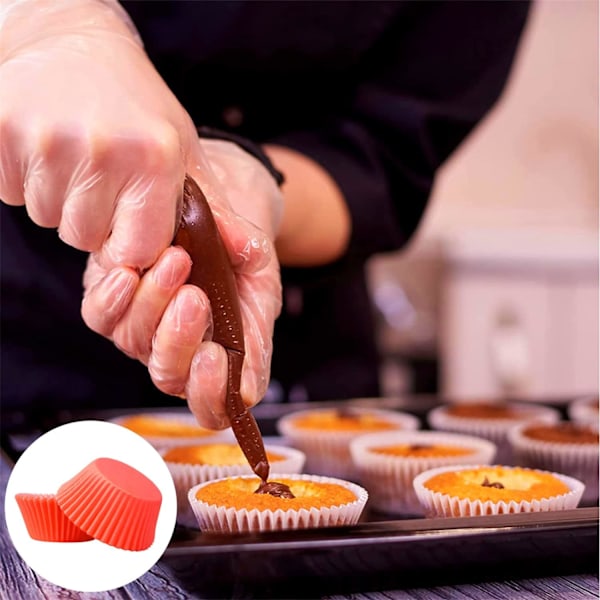 Røde papirkageforme til cupcakes, King Charles kroningsdekorationer, bageforme, cupcakeforme til bagning, mini muffinforme, muffinforme, pap Red