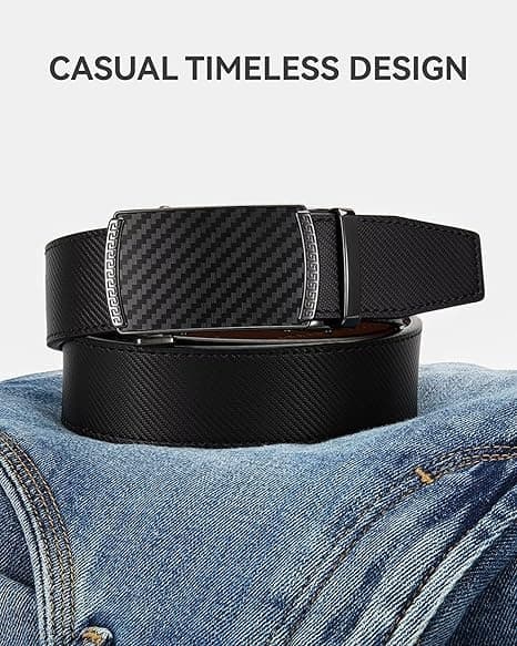 Herrebælter - Skraldelæderbælte til mænd 105 cm til jeans - Passer overalt