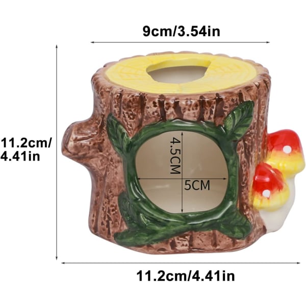 Keramisk hamstergjemmested hamsterrede smådyrrede tegneserie kjæledyrhus gjemmested kjøleseng hamstergjemmested rede hamster senger kjæledyrgjemmested hytte Ca Stump