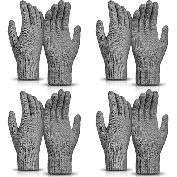 Magiske Vinterhandsker Unisex Handsker Strikkede Elastiske Votter Varme Handsker grey