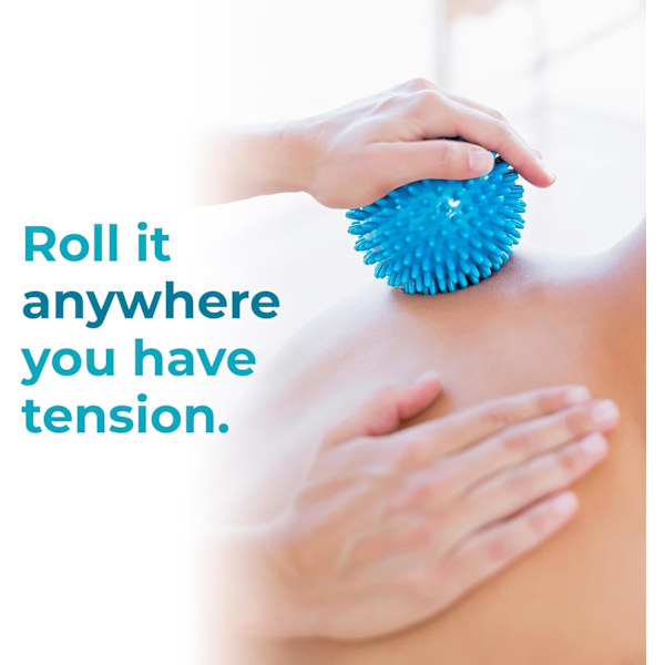 Spikiga massagebollar (set om 3) - 6,5 cm, 7,5 cm, 9 cm - Plantar fasciit, triggerpunkter, djupvävnadsmassage, myofascial release, stressboll, yoga pilates ex Cyan, Green, Purple