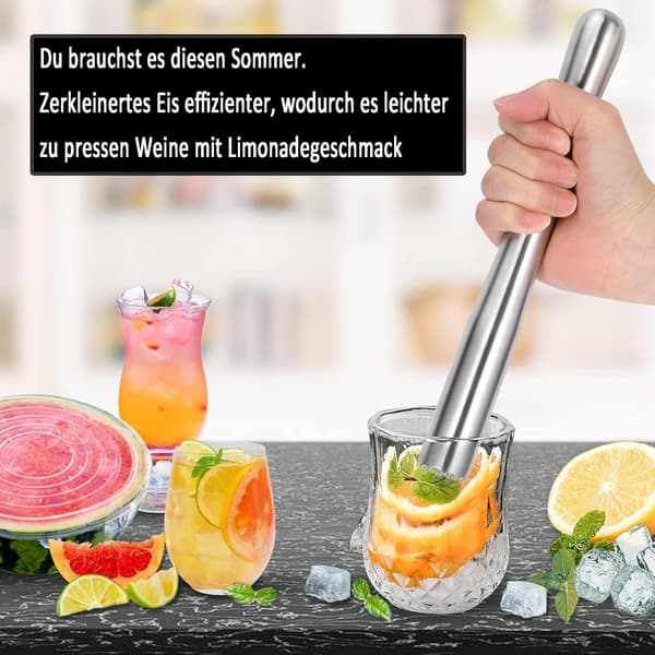 Vinmortel cocktailstøder limepresser mojito tilbehør vaniljestøder perfekt til bartilbehør 22,5 cm